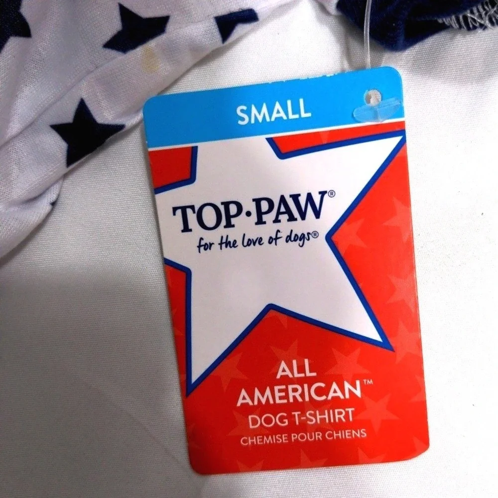 Top Paw All American Dog T-Shirt Small Stars Stripes Patriotic Pet Apparel
